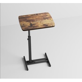 TV Tray Table for Small Spaces with 360° Swivel Tabletop & Height Adjustable,C Shaped Sofa Arm End Side Table, Bed Tray Stand for Eating Laptop,Living Room, Bedroom,Breakfast (Metal Base)