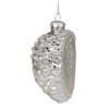 Northlight Glittered Half Pine Cone Glass Christmas Ornament - 4"