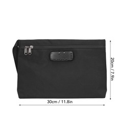 Smell Proof Bag with Combination Lock, Lockable Waterproof Money Bag Locking Accessories Pouch for Cash Travel Bank Deposits (Black)
