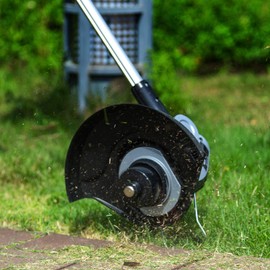 Ukoke 12in 2 in1. Cordless Electric Power Grass Trimmer & Weed Wacker, Edging and Trimmi, 3-Types Cutting Heads, 20V 2A Battery & Charger Included, Silver & Black (UGT-02)