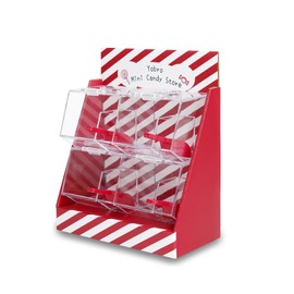 YOBRO - Dispensador de caramelos apilable retro, dispensador de aperitivos con cucharas, dulces de almacenamiento de dulces, contenedores acrílicos para alimentos, mini tienda de dulces