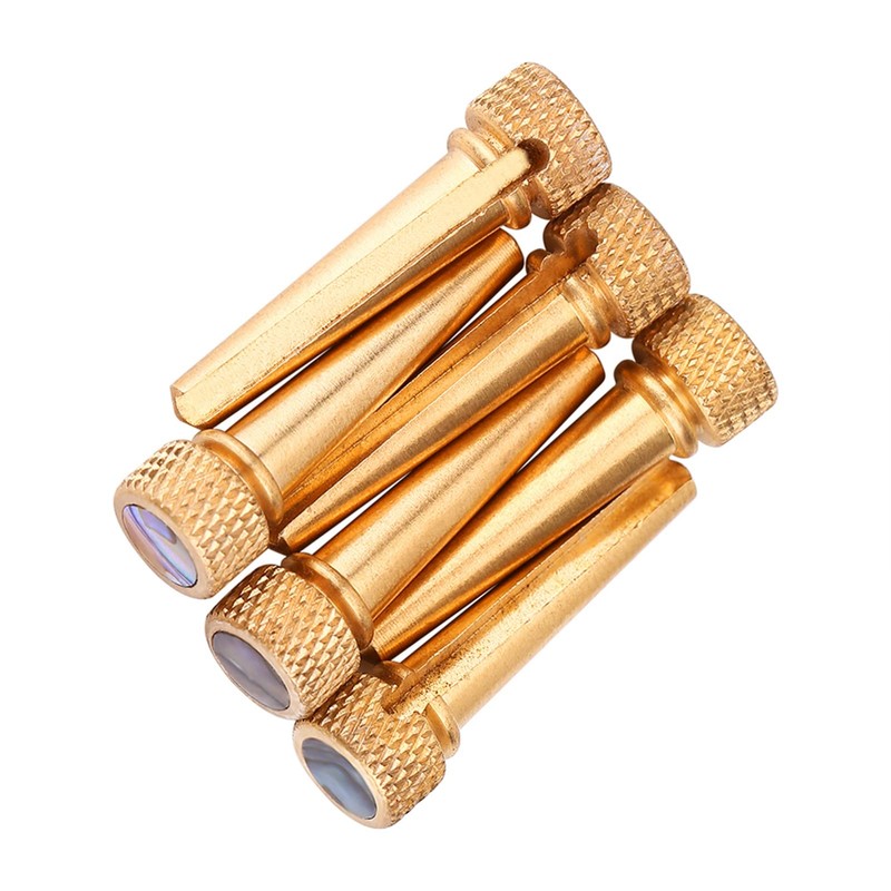 HilBeliFU 6Pcs Guitar Bridge Pins, 3cm Brass Guitar Pegs Set,