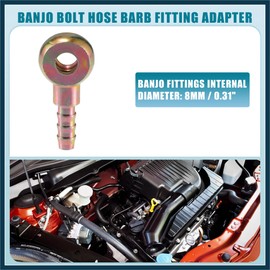 TUCKBOLD Universal Banjo Bolt 8mm OD Banjo Bolt Hose Barb Fitting Adapter Replacement for Motorcycle Car Metal Bronze Tone (Set of 2) Automotive Parts