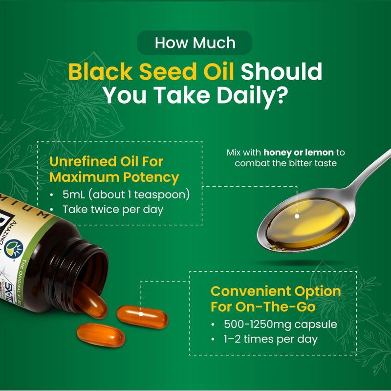 Amazing Herbs Premium Black Seed Oil - Cold Pressed Nigella