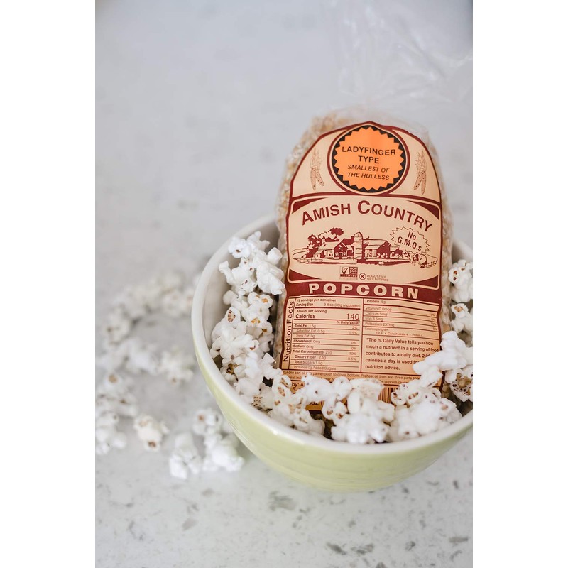 Amish Country Popcorn | 1 lb Bag | Ladyfinger Popcorn
