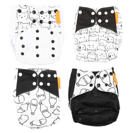 4pcs/set Baby Cloth Diaper Cover Washable Reusable Newborn Nappy Cover Adjustable Size A