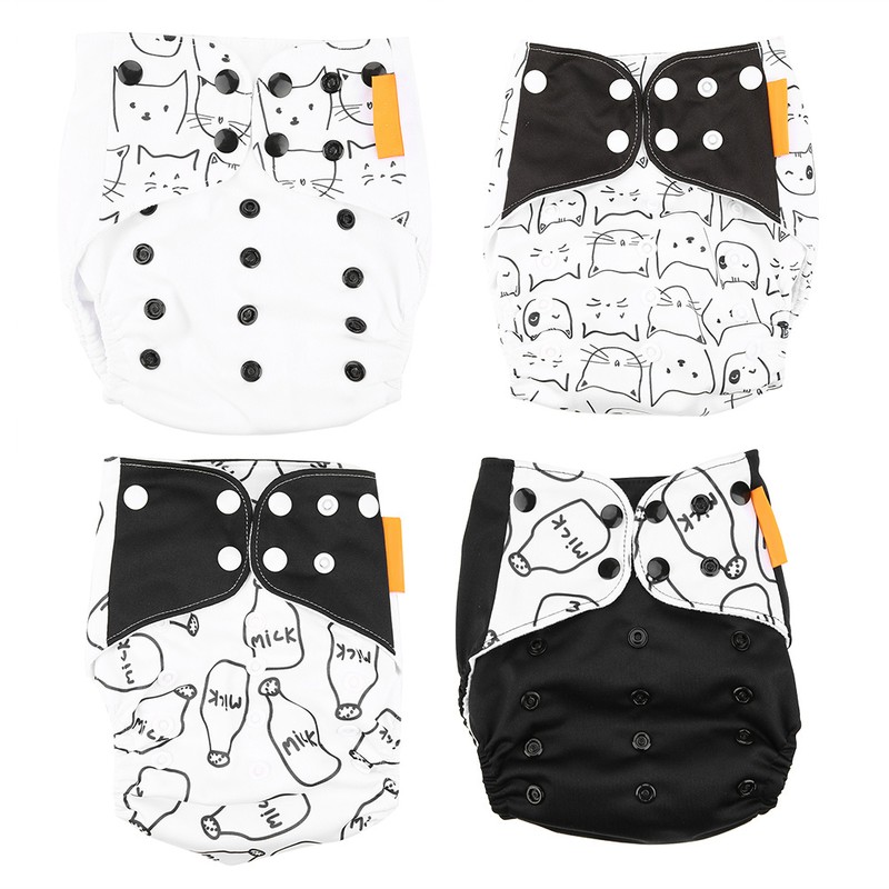 4pcs/set Baby Cloth Diaper Cover Washable Reusable Newborn Nappy Cover