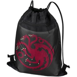 LOGOVISION Game of Thrones Targaryen Sigil Drawstring Backpack Sports Bag Sackpack 17" x 13", Perfect for Gym, Yoga or Practice