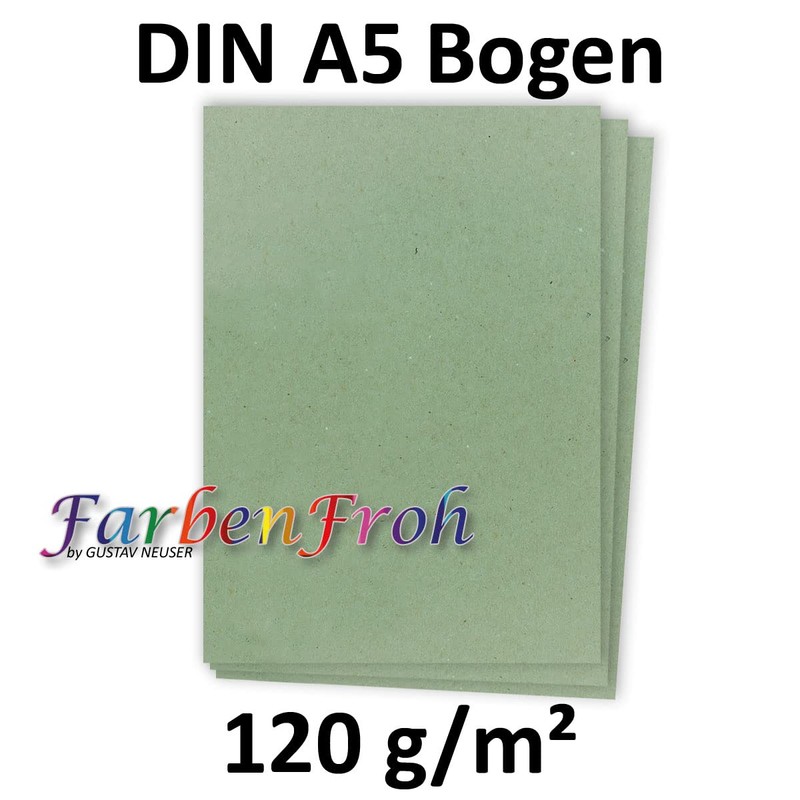 100 sheets DIN A5 paper - natural paper green -