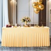 Besutolife Champagne Spandex Tablecloth 8ft Rectangle Table Skirt Stretch Table