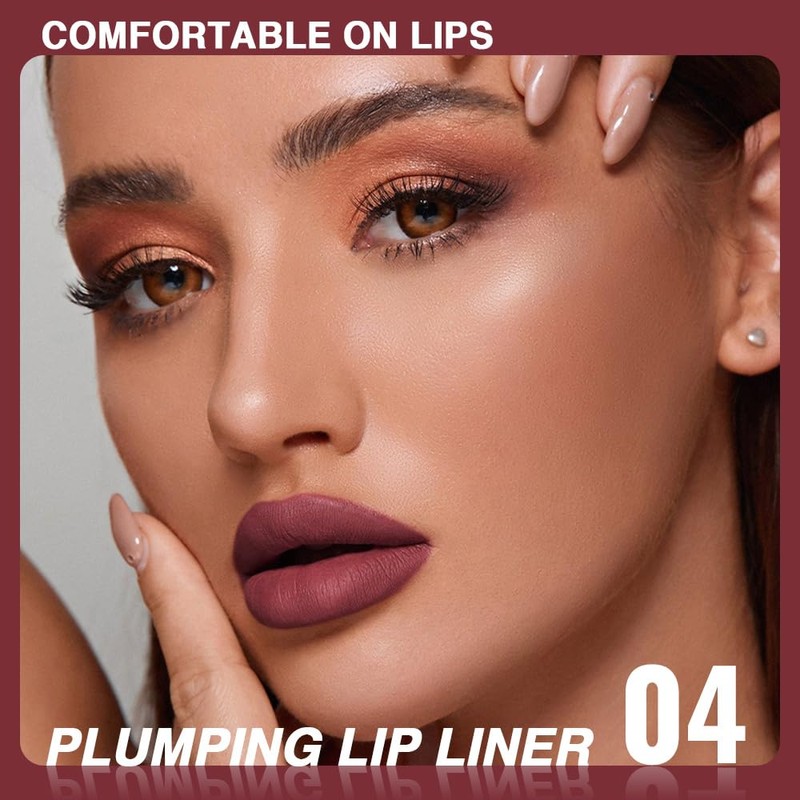 6 Colors Matte Lip Liner Pencils with Sharpener, Waterproof Long