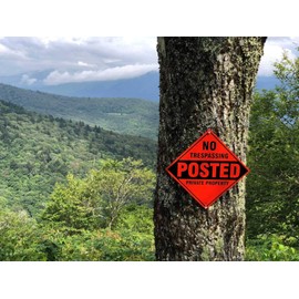 Diamond NO TRESPASSING POSTED PRIVATE PROPERTY Poly Posted Sign (Orange)