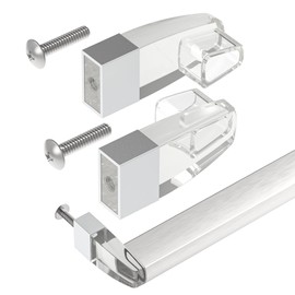 Shuisen Clear Acrylic Shower Door Towel Bar Brackets Fit for Alumax/Basco Framed Sliding Glass Shower Door Towel Rod, Sliding Doors Replacement Parts with Bright Chrome Sleeve, Set of Two Brackets