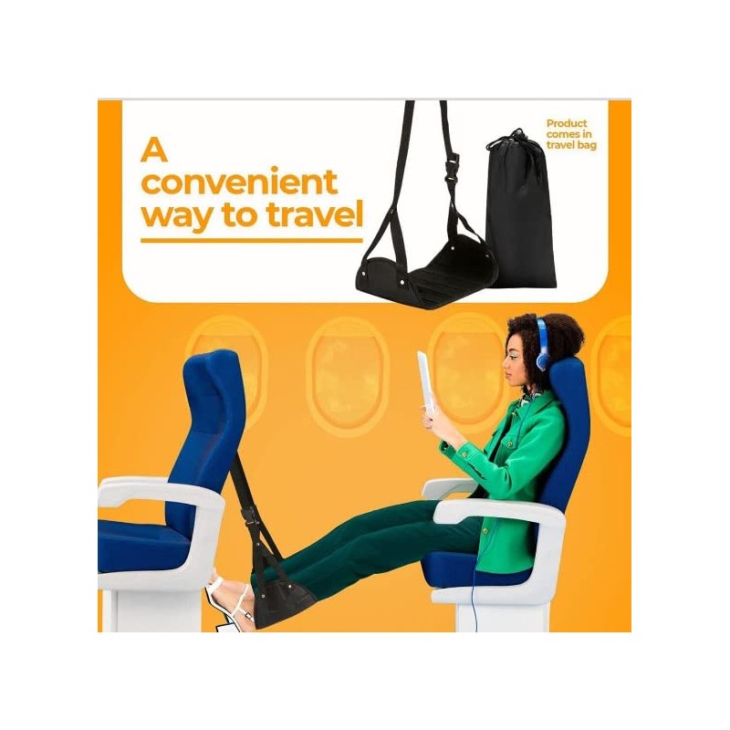 BOOC Complete Set Portable Travel Footrest Adjustable Height Sling Memory