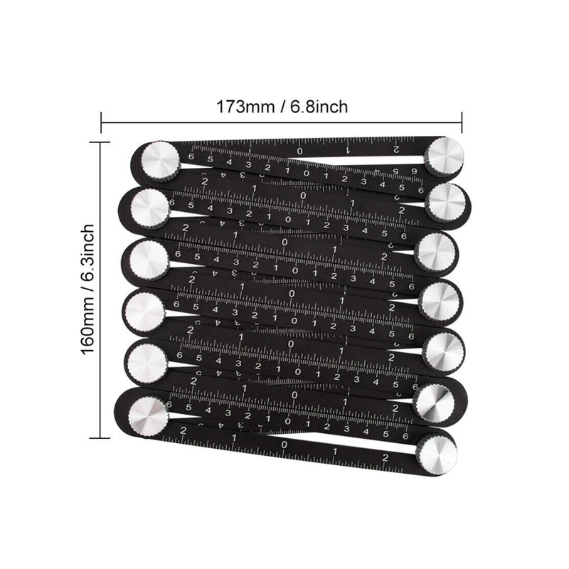 12 Side Multi Angle Measuring Ruler Ceramic Tile Hole Punch