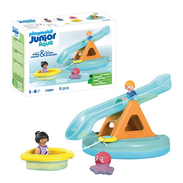 PLAYMOBIL Junior Aqua 71687 Bath Island with Water Slide, Including