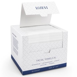 PUHPIG Disposable Face Towels, 100% USDA Biobased Clean Towels XL, Makeup Remover Dry Wipes, Disposable Face Towelette, 10in X 12in Large Size Thick & Ultra Soft Face Towe for Sensitive Skin, 50 Ct /1 Pack