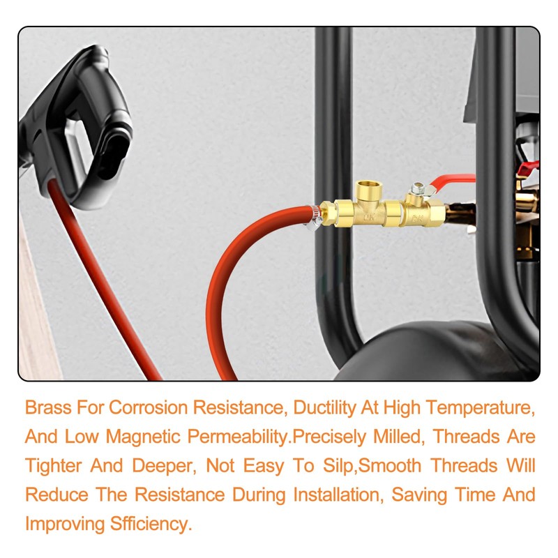 GASHER 5Pcs Brass Tee Fitting, 3/8" x 3/8" x 3/8"