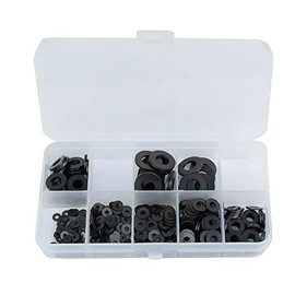 500 Pack Flat Black Washers Nylon Spacer Metric Assorted Assortment Screw Bolt Thin Ring M2 M3 M4 M5 M6 M8-500pc Set Seals Spacer Gasket Plastic With Storage Box Round Sealing Flat Lock