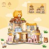 Street View Cute Cat Shop Mini Building Blocks, MOC Creative