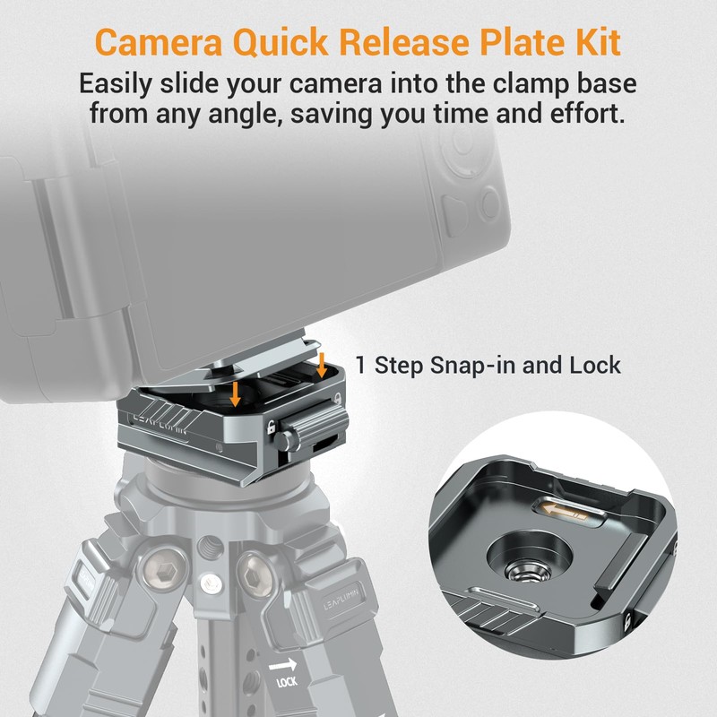 Leaplumin Camera Quick Release Plate Kit with Double Secure Safety