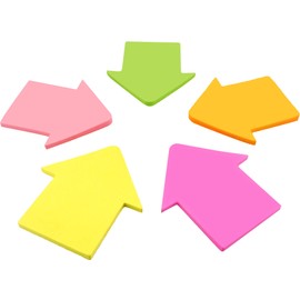 4A Shapes Sticky Notes,Arrow Shape,2.72 x 2.56 Inches,Neon Assorted,Self-Stick Notes,200 Sheets/Pad,2 Pads/Pack,4A 5013x2