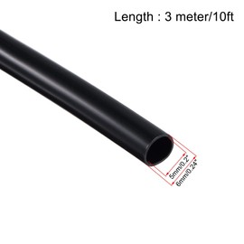 sourcing map Sourcing Map Black PVC Tube Wire Harness Tubing, 5mm ID, 10ft Sleeve for Wire Sheathing Protection
