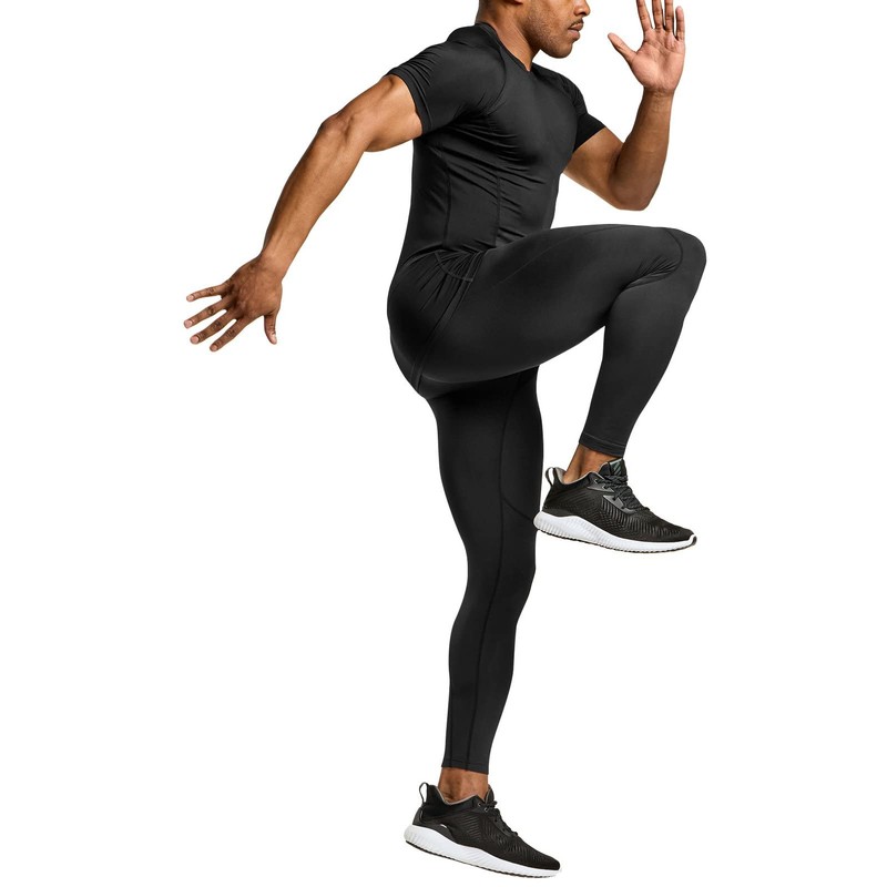 ATHLIO Men's 3-Pack Cool Dry Compression Shirts, Short Sleeve Sports