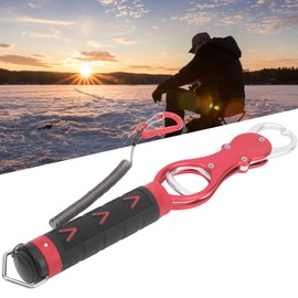 VGEBY Fish Lip Grabber, Fish Lip Gripper Fishing Pliers Fishing Lip Grips Made of Aluminium Alloy with Portable Scale (Red)