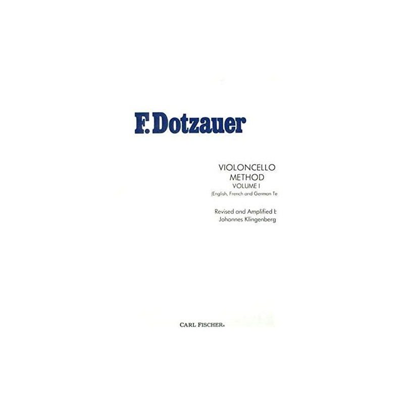 Dotzauer Violoncello Method Volume 1 (Cello)