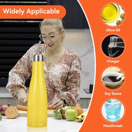 Olive Oil Dispenser Bottle, 300ml Acrylic Vinegar Dispenser Bottle Clear Olive Oil Dispenser with Stainless Steel Pourer Cooking Oil Dispenser Oil Bottles for Kitchen