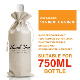 DOI-LANEE Wedding Gift Wine Bag, Wedding Wine Bag, Thank You for Being A Part of Our Special Day, Getting Married Congratulations Wine Bag, Wedding Planning Gift - Wedding Thanks Gifts - DL283