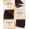 DOORES Real Human Hair Extensions Tape in, 20pcs 80g Dark