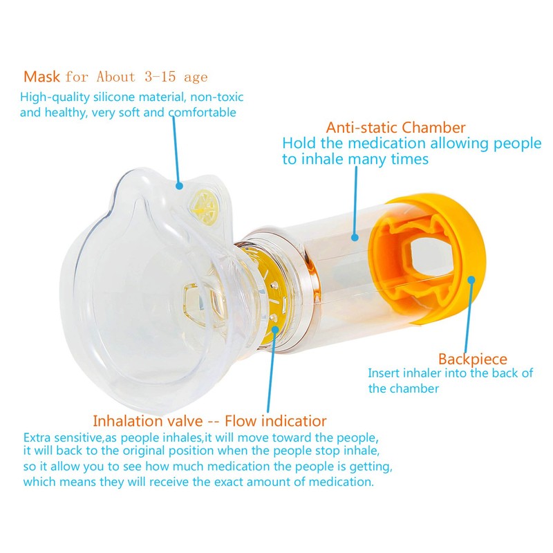 Free Space Chamber Plus Spacer Device for Kids, Medium Yellow
