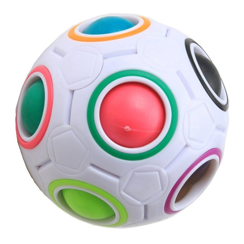 Cisixin Spherical Magic Speed Cube Rainbow Ball Puzzle Brain Teasers