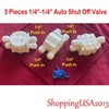 3 Pcs Auto Shut Off Valve 1/4-1/4 Quick Connect Push