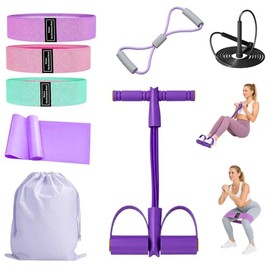 Bandas de Resistencia Elasticas, 8PCS Cuerda Tensión Multifunción, Extractor de Pedal de 6 Tubos, Extractor de Brazo en Forma 8, 3 Bandas Elásticas Gr