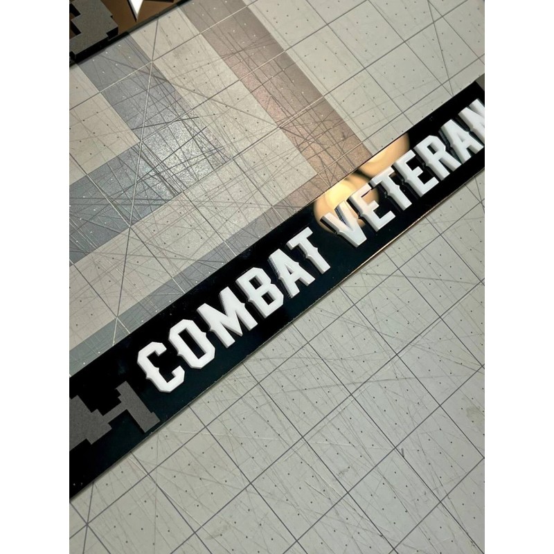 plate frame COMBAT VETERAN Black License Plate Frame Cover, Frame,