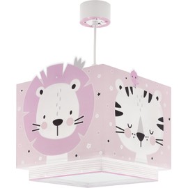 Dalber 63112S E27 Children's Bedroom Pendant Light Ceiling Light Children's Room Baby Jungle Animals Pink