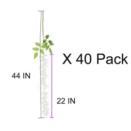 40 Pack Wisteria Flower Vines Garland, 3.75 Feet Artificial Flower Strings, Fake Hanging Flowers, Silk Wisteria Garland Flowers, Wisteria Vine for Wedding, Garden, Wall Decoration (Cream White)