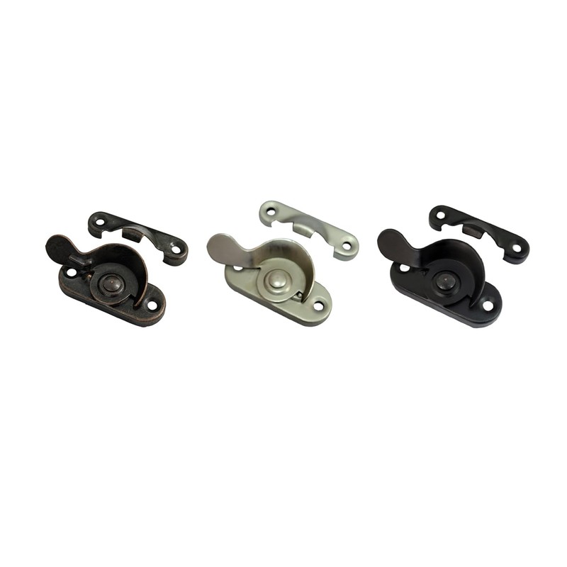 QCAA Steel Window Sash Lock, CTC 2", Matte Black, 12