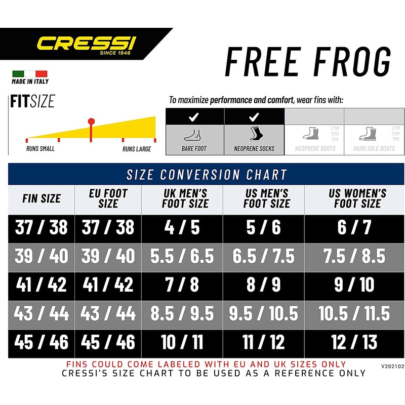 Cressi Free Frog, Blue, 41/42
