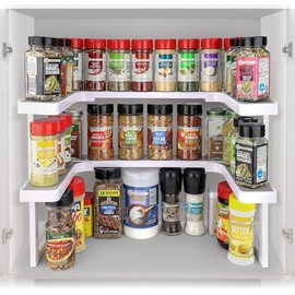 Spicy Shelf Deluxe - Expandable 2 Tiered Spice Rack Organizer for Cabinet & Pant