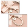 White Bow Wristlet Keychains for Girls Women Pearl Bracelet Keychain