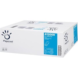 Papernet Z-Fold 412009 Folding Hand Towel 2-Ply 22 x 24 cm 1 Box of 20 x 200 Towels White