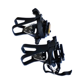 UPANBIKE Bike Pedals with Toe Clips and Straps for Exercise Bike, Outdoor Bicycles and Spin Bike, 9/16-Inch Spindle with Reflectors