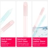 Curvlife 2-Pack Glass Cuticle Pushers with Leather Cases, Crystal Nail