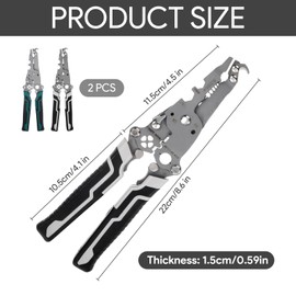 18 in 1 Wire Stripper Foldable, Wire Stripper Crimping Tool, Cable Cutters, Electrician Pliers, 2025 New Multifunctional Portable Electrician Tools for Cutting and Pulling Wires (Green & Grey)