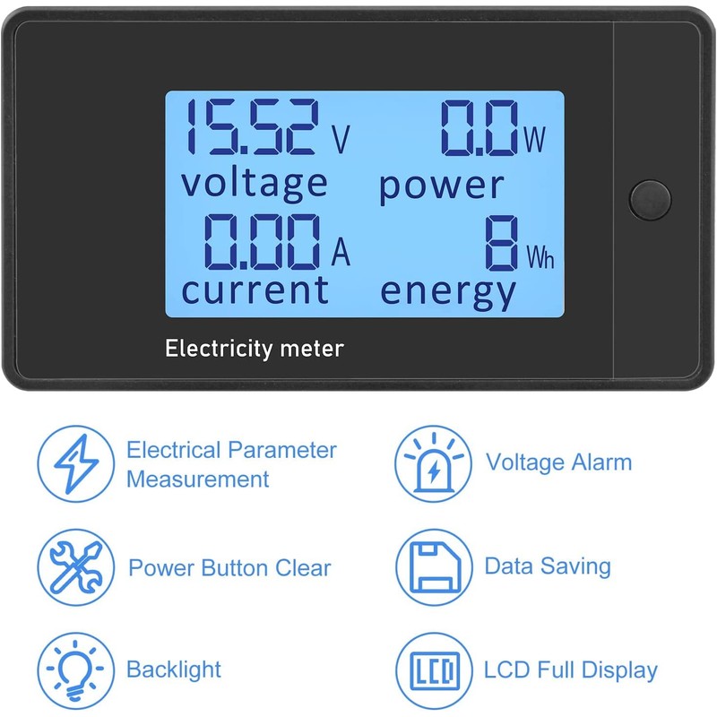 Diystudio Digital Ammeter Voltmeter DC 7.5-100V 50A Voltage Tester Power