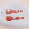Glitter Press on Toenails Short Square Fake Toenails with Design